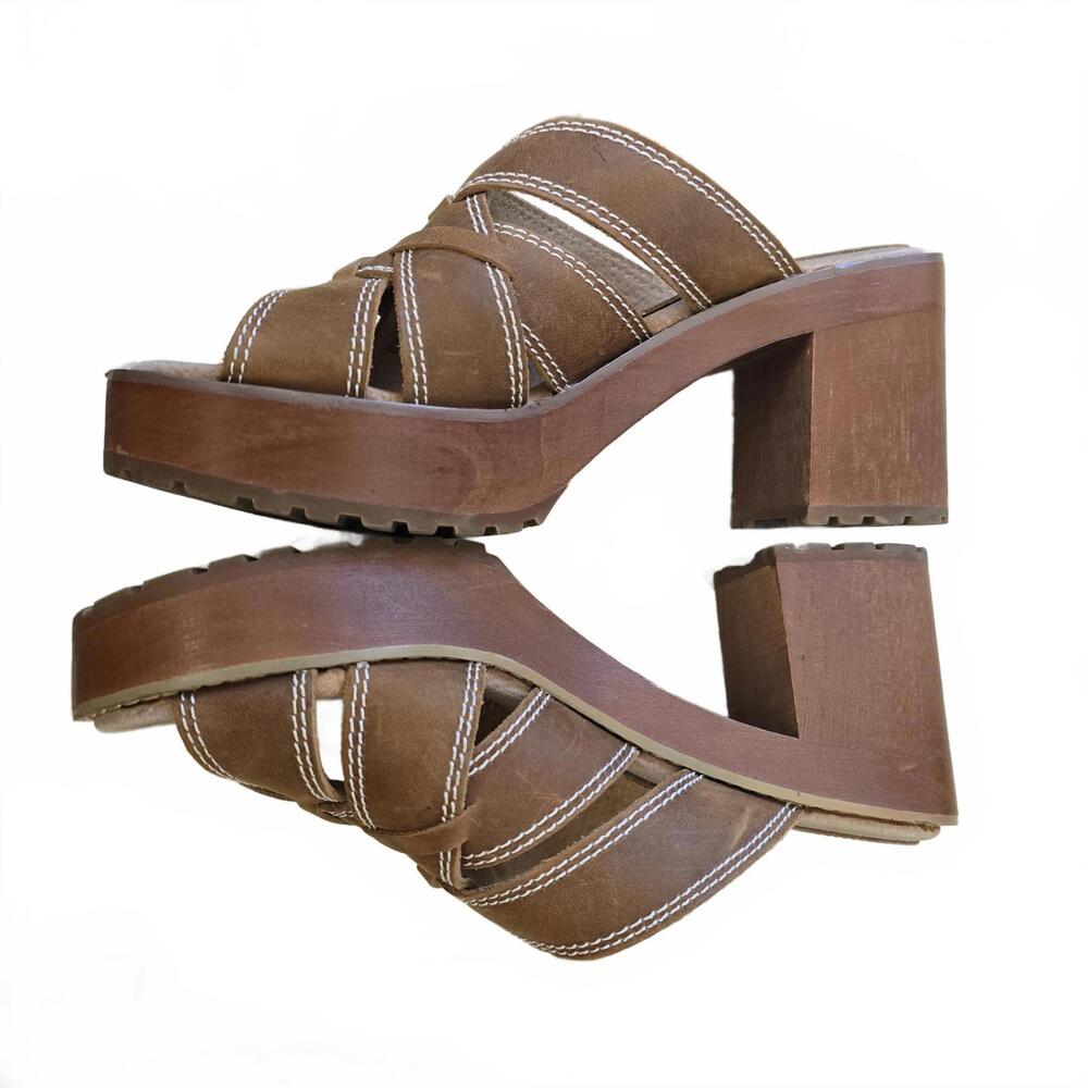 Sibica Stylish Brown Strappy High Heel Sandals